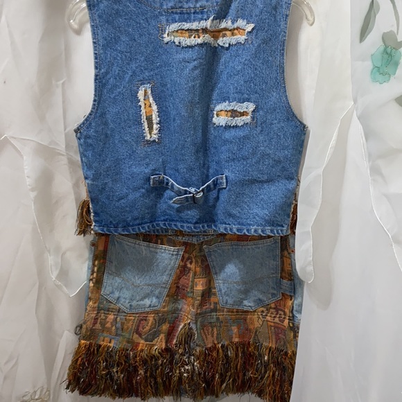 D’MODE CLASSIX 100% COTTON VEST/MINI SKIRT SET SZ 11/12 BLUE - Picture 8 of 14